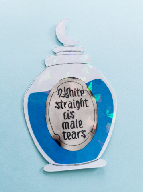 Glitter sticker - White straight cis male tears
