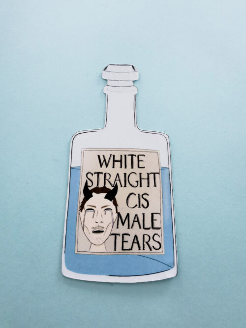 Sticker brillant - White straight cis male tears