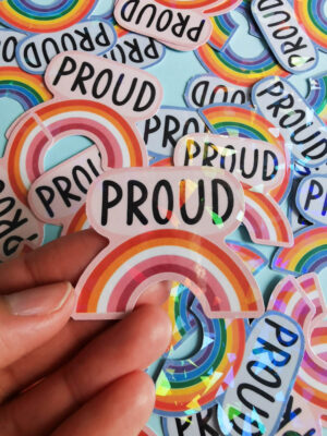 Sticker pailleté - Proud lesbienne